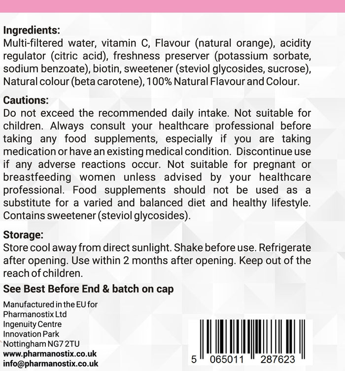 Biotin Liquid 500 mL - High Strength 10000mcg With Vit C