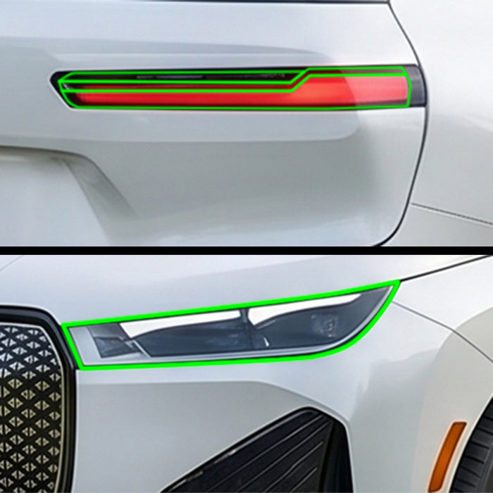BMW iX 2022–2026 Dark Smoke Headlight & Taillight Tint Kit – Precut Vinyl Lens Overlays