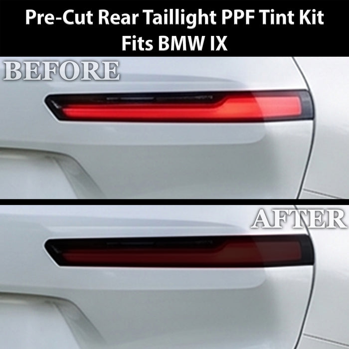BMW iX 2022–2026 Dark Smoke Headlight & Taillight Tint Kit – Precut Vinyl Lens Overlays
