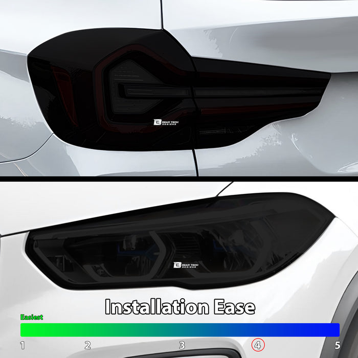 Full Headlight Taillight Precut Smoked PPF Tint Kit Film Overlay Fits BMW X3 2022 - 2024 - Bogar Tech Designs