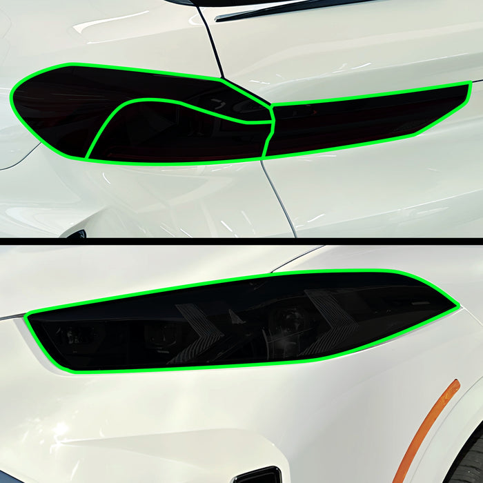 Full Headlight Taillight Precut Smoked PPF Tint Kit Film Overlay Fits BMW X6 2020 - 2025 - Bogar Tech Designs