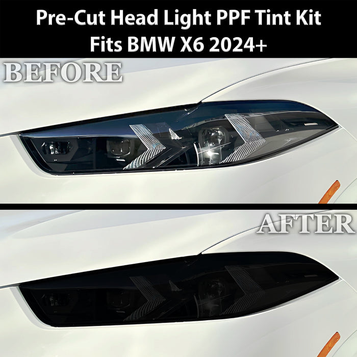 Full Headlight Taillight Precut Smoked PPF Tint Kit Film Overlay Fits BMW X6 2020 - 2025 - Bogar Tech Designs