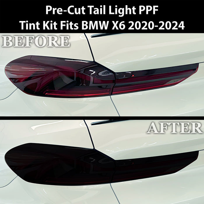 Full Headlight Taillight Precut Smoked PPF Tint Kit Film Overlay Fits BMW X6 2020 - 2025 - Bogar Tech Designs
