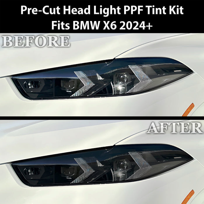 Full Headlight Taillight Precut Smoked PPF Tint Kit Film Overlay Fits BMW X6 2020 - 2025 - Bogar Tech Designs