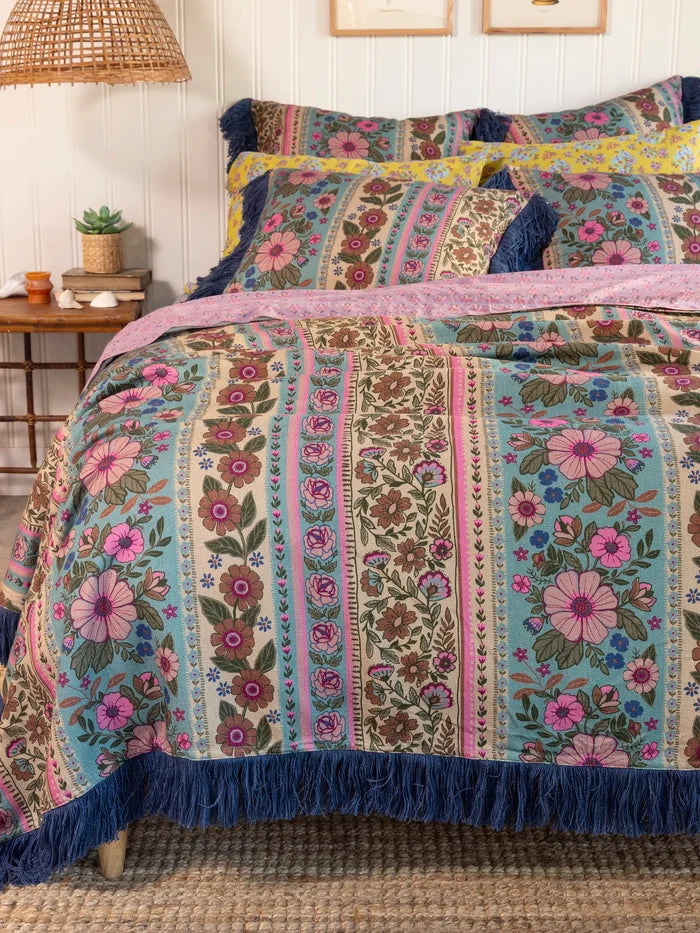 Boho Fringe Bedspread - Florence Border-view 1