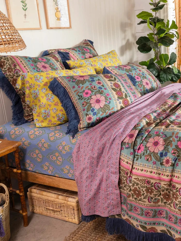 Boho Fringe Bedspread - Florence Border-view 3