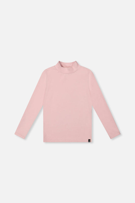 Brushed Rib Mock Neck Top Pale Dusty Pink-0