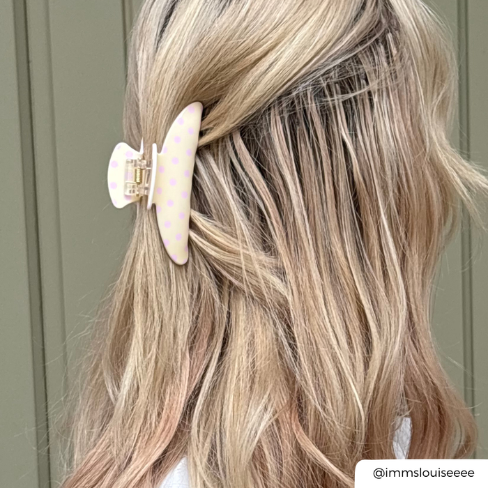 Butter Blush Claw Clip in hair