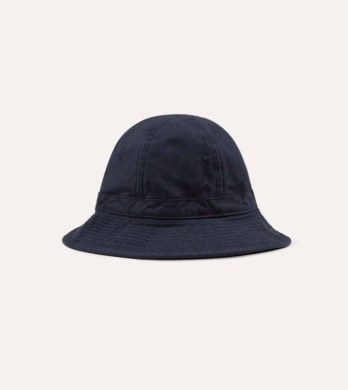 Câbleami Navy Baker Back Satin Cotton Metro Hat