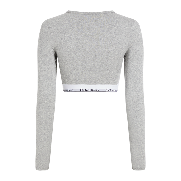Calvin Klein Icon Cotton Modal Lightly Lined Long Sleeve Bralette Grey