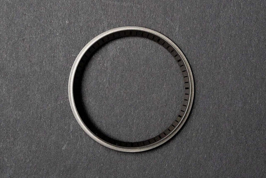 Chapter ring for DIY Watch Club divers - Brushed Gun Silver with Black Markers