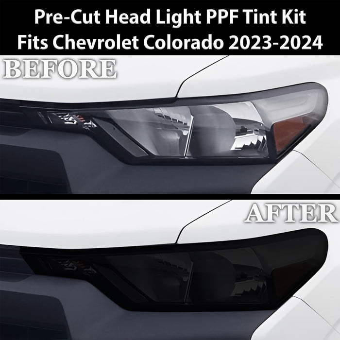Full Headlight Taillight Precut Smoked PPF Tint Kit Film Overlay Fits Chevrolet Colorado 2023 - 2025 - Bogar Tech Designs