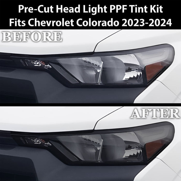 Full Headlight Taillight Precut Smoked PPF Tint Kit Film Overlay Fits Chevrolet Colorado 2023 - 2025 - Bogar Tech Designs