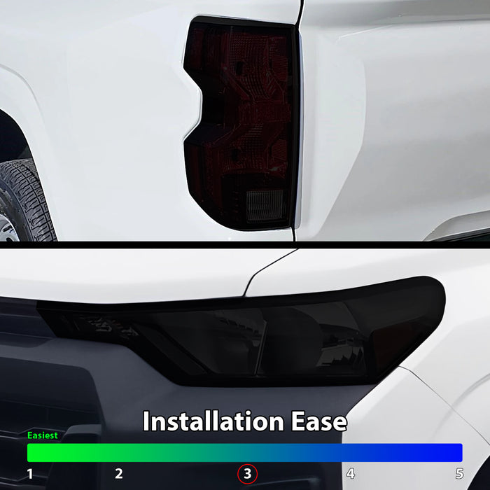 Full Headlight Taillight Precut Smoked PPF Tint Kit Film Overlay Fits Chevrolet Colorado 2023 - 2025 - Bogar Tech Designs