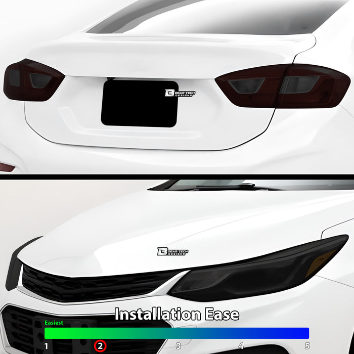 Full Headlight Taillight Precut Smoked PPF Tint Kit Film Overlay Fits Chevrolet Cruze 2016 - 2019 - Bogar Tech Designs