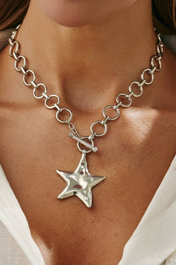 Chunky Chain Cross Pendant Necklace