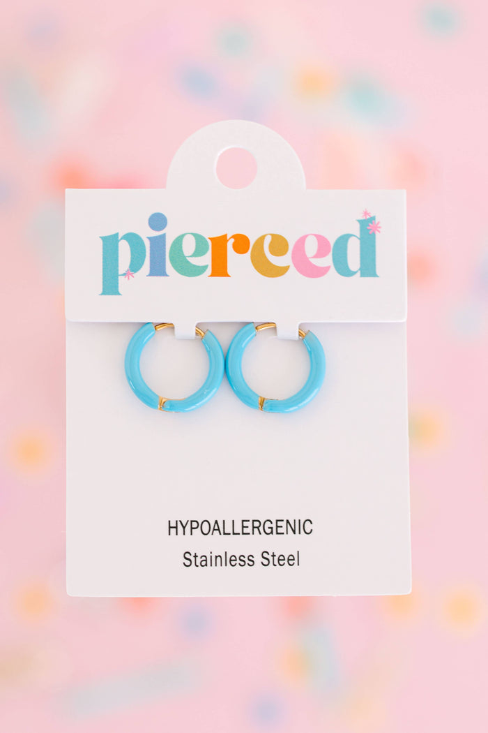 Colored Huggies Earrings: Pink