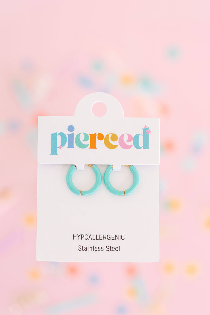 Colored Huggies Earrings: Pink