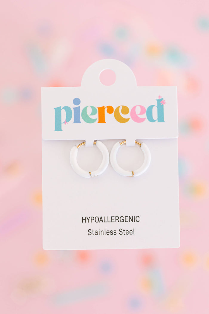 Colored Huggies Earrings: Pink