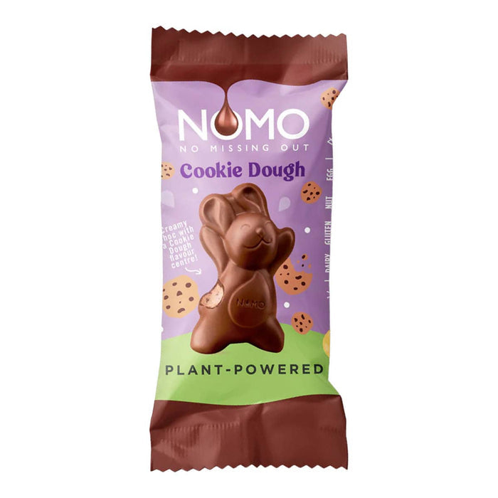 Nomo Cookie Dough packaging with a purple and brown design on a white background