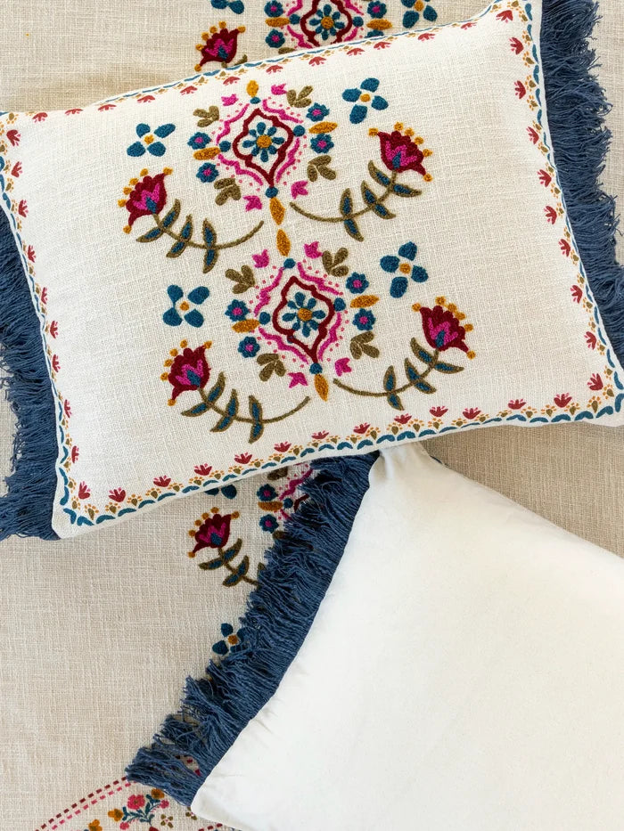 Cotton Slub Tufted Shams, Set of 2 - Cream-view 1