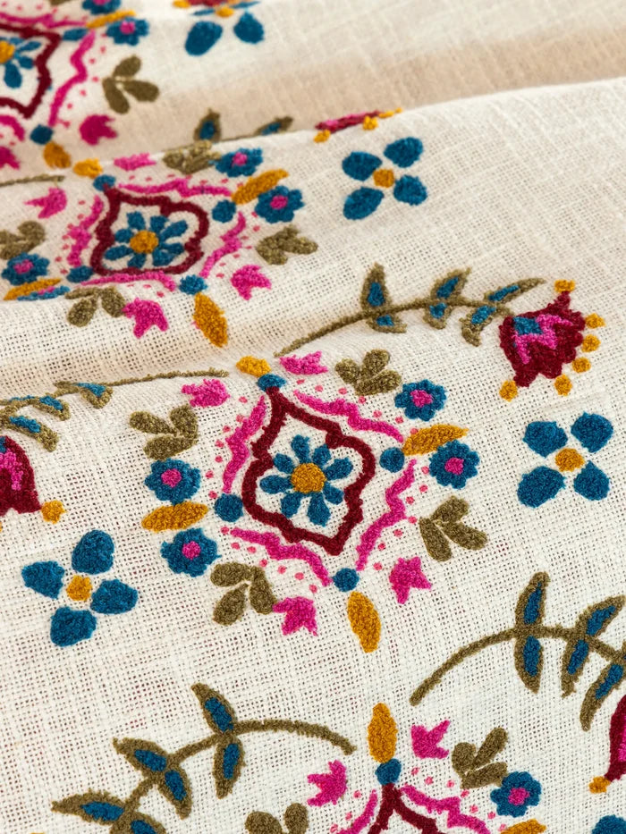 Cotton Slub Tufted Shams, Set of 2 - Cream-view 3