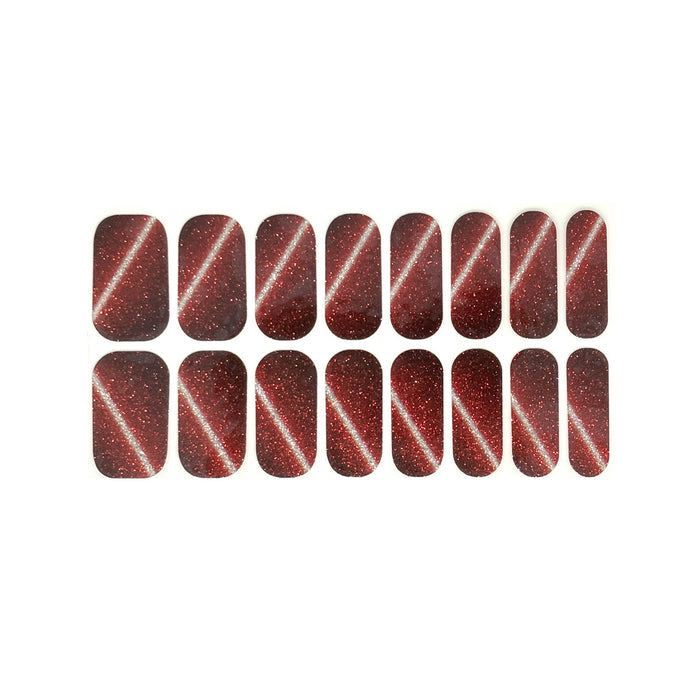 Crimson Shadow Nail Wraps (CATS EYE GLITTER)