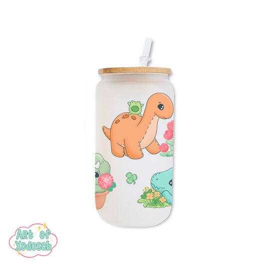 dino knuffies glass tumbler