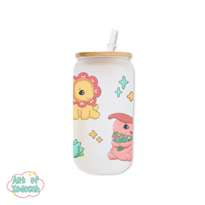 dino knuffies glass tumbler