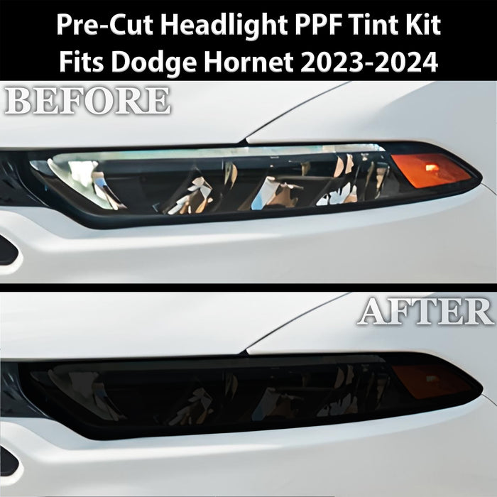 Full Headlight Taillight Precut Smoked PPF Tint Kit Film Overlay Fits Dodge Hornet 2023 - 2025 - Bogar Tech Designs