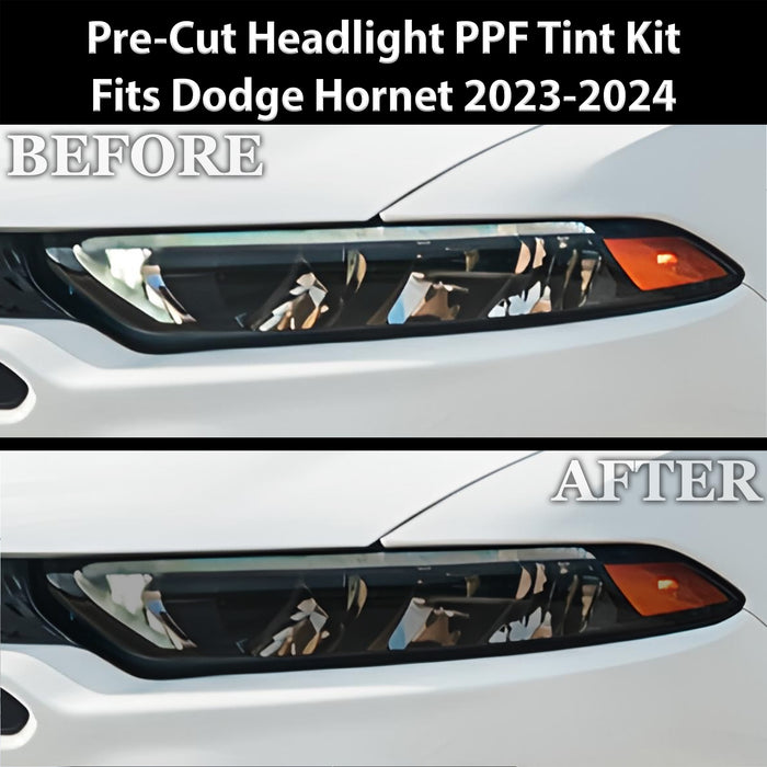 Full Headlight Taillight Precut Smoked PPF Tint Kit Film Overlay Fits Dodge Hornet 2023 - 2025 - Bogar Tech Designs