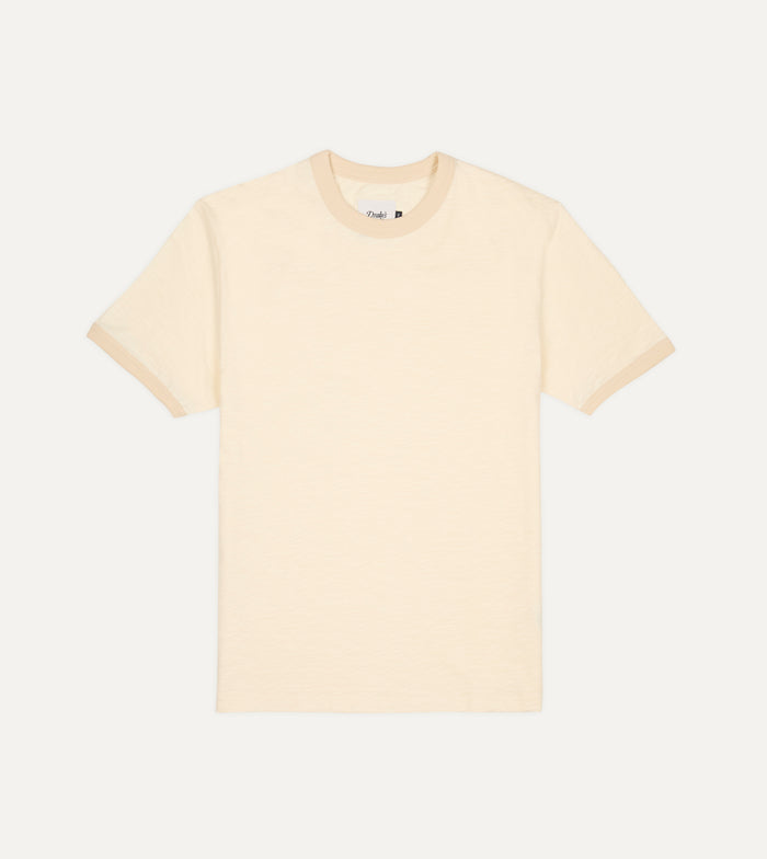 Ecru Tonal Ringer T-Shirt
