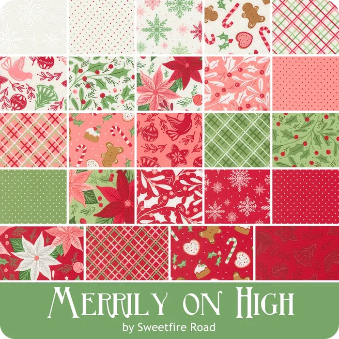 F3157 - Merrily on High - Gingerbread - Christmas Red