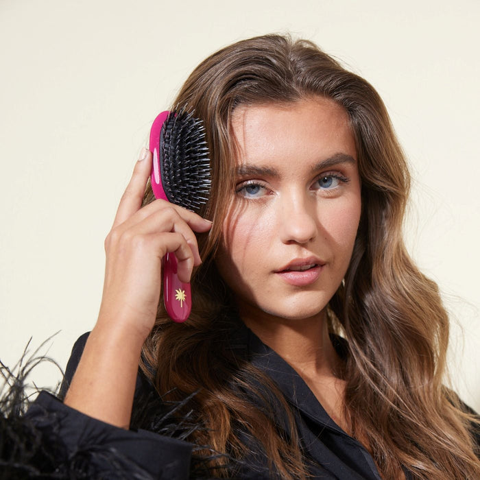 De Fan Palm Brush Small Sweat Pea Antiklit Anti Pluis Alle Haartypes Roze Everzwijnhaar Care For Hair