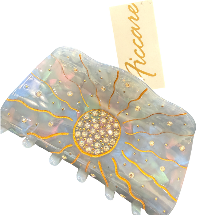 Ficcare Sunny Sparkly Jaw Hair Clip | Faded Blue