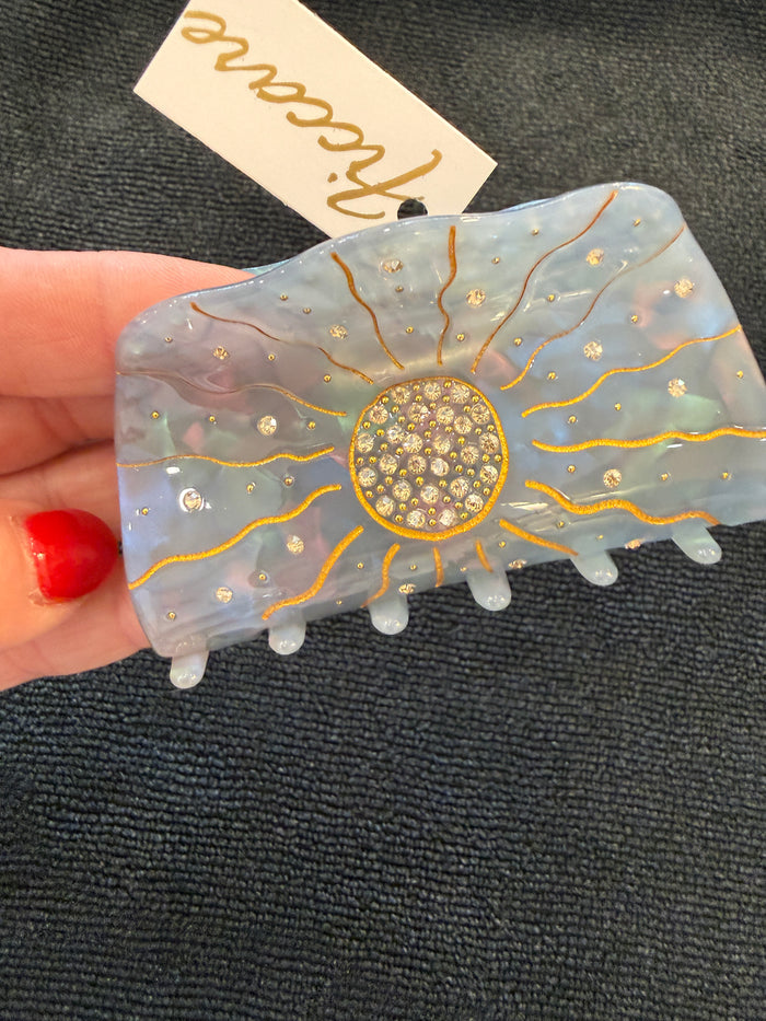 Ficcare Sunny Sparkly Jaw Hair Clip | Faded Blue
