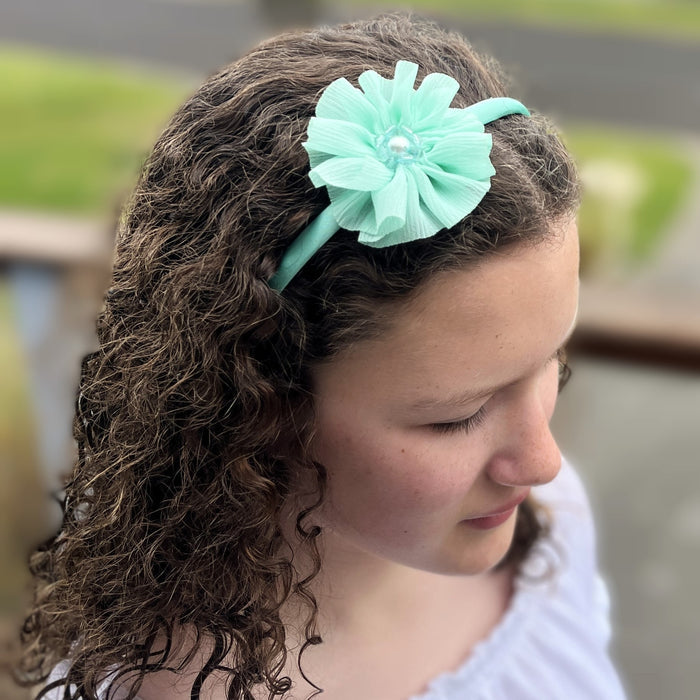 Flower Headband - aqua