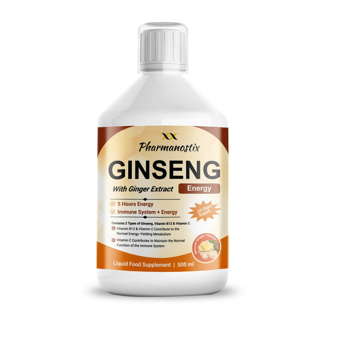Ginseng Energy Liquid with Panax Ginseng, Siberian Ginseng & Ginger Root