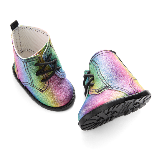 Glittery Rainbow Boots for 18-inch Dolls