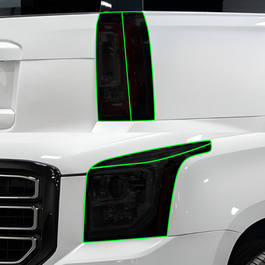 Full Headlight Taillight Precut Smoked PPF Tint Kit Film Overlay Fits GMC Yukon 2015 - 2020 - Bogar Tech Designs