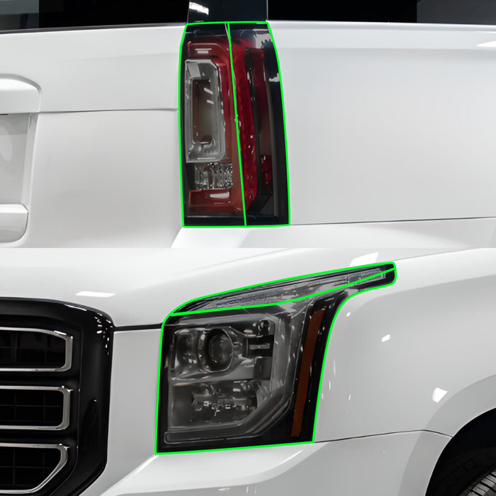 Full Headlight Taillight Precut Smoked PPF Tint Kit Film Overlay Fits GMC Yukon 2015 - 2020 - Bogar Tech Designs