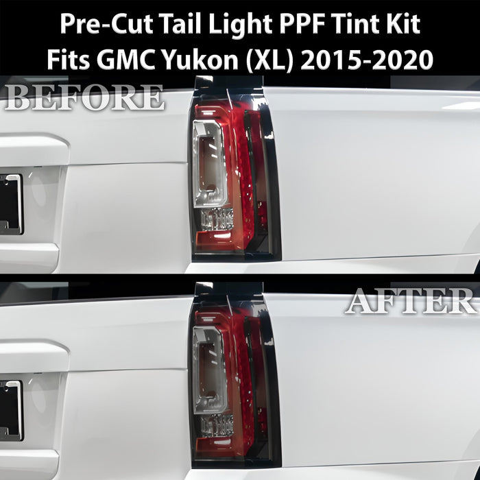 Full Headlight Taillight Precut Smoked PPF Tint Kit Film Overlay Fits GMC Yukon 2015 - 2020 - Bogar Tech Designs