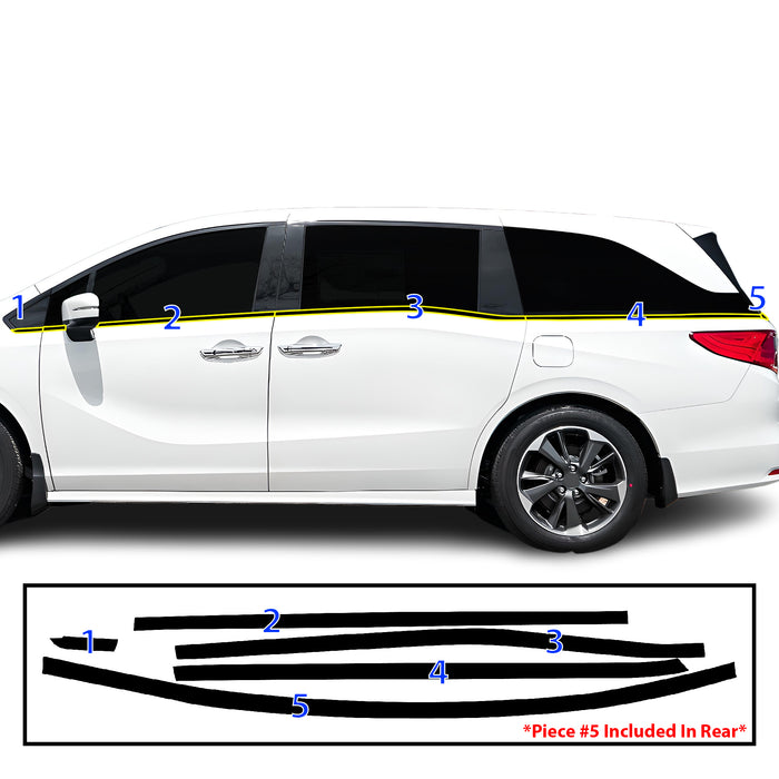 Vinyl Chrome Delete Front Grille Side Window Trim Blackout Decal Stickers Overlay Film Fits Honda Odyssey - Bogar Tech Designs