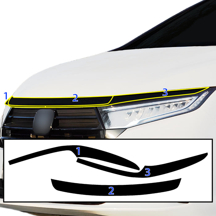 Vinyl Chrome Delete Front Grille Side Window Trim Blackout Decal Stickers Overlay Film Fits Honda Odyssey - Bogar Tech Designs