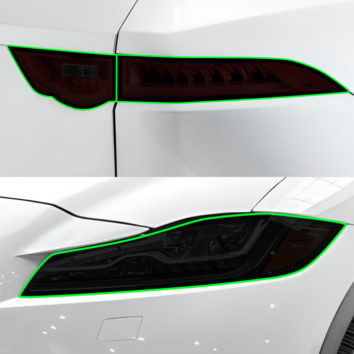 Full Headlight Taillight Precut Smoked PPF Tint Kit Film Overlay Fits Jaguar F - Pace 2017 - 2020 - Bogar Tech Designs