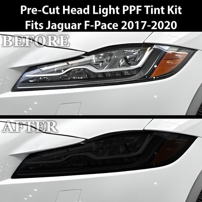 Full Headlight Taillight Precut Smoked PPF Tint Kit Film Overlay Fits Jaguar F - Pace 2017 - 2020 - Bogar Tech Designs