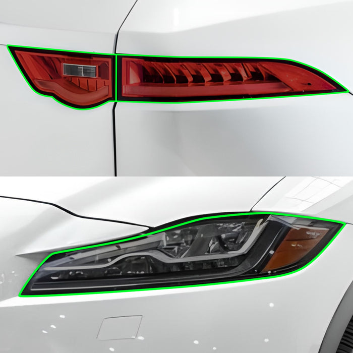 Full Headlight Taillight Precut Smoked PPF Tint Kit Film Overlay Fits Jaguar F - Pace 2017 - 2020 - Bogar Tech Designs