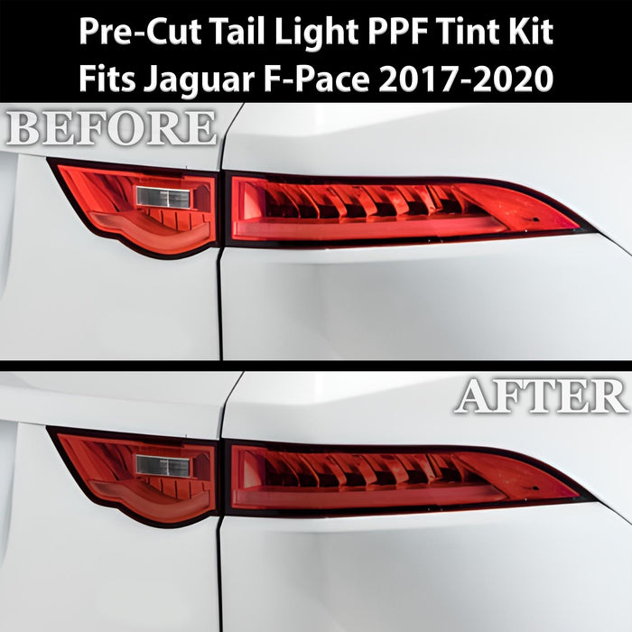 Full Headlight Taillight Precut Smoked PPF Tint Kit Film Overlay Fits Jaguar F - Pace 2017 - 2020 - Bogar Tech Designs