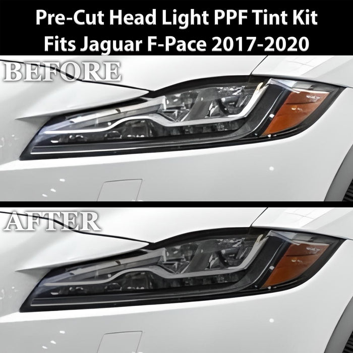 Full Headlight Taillight Precut Smoked PPF Tint Kit Film Overlay Fits Jaguar F - Pace 2017 - 2020 - Bogar Tech Designs
