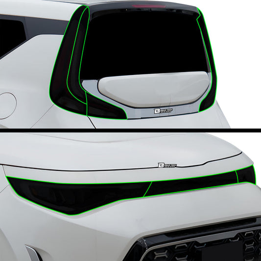 Full Headlight Taillight Precut Smoked PPF Tint Kit Film Overlay Fits Kia Soul 2023 - 2025 - Bogar Tech Designs